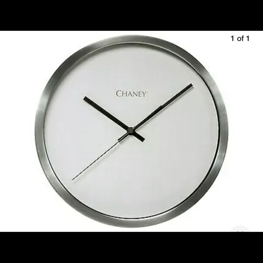 CHANEY NICKEL FINISH CLOCK BRAND
